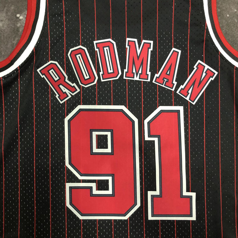 Regata Chicago Bulls Retrô Mitchell & Ness 1995/1996 Dennis Rodman Preta