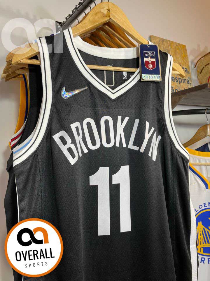 Regata NBA Brooklyn Nets Icon Edição 75 anos Kyrie Irving Preta