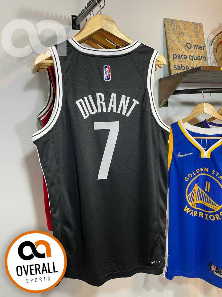 Regata NBA Brooklyn Nets Icon Edição 75 anos Kevin Durant Preta