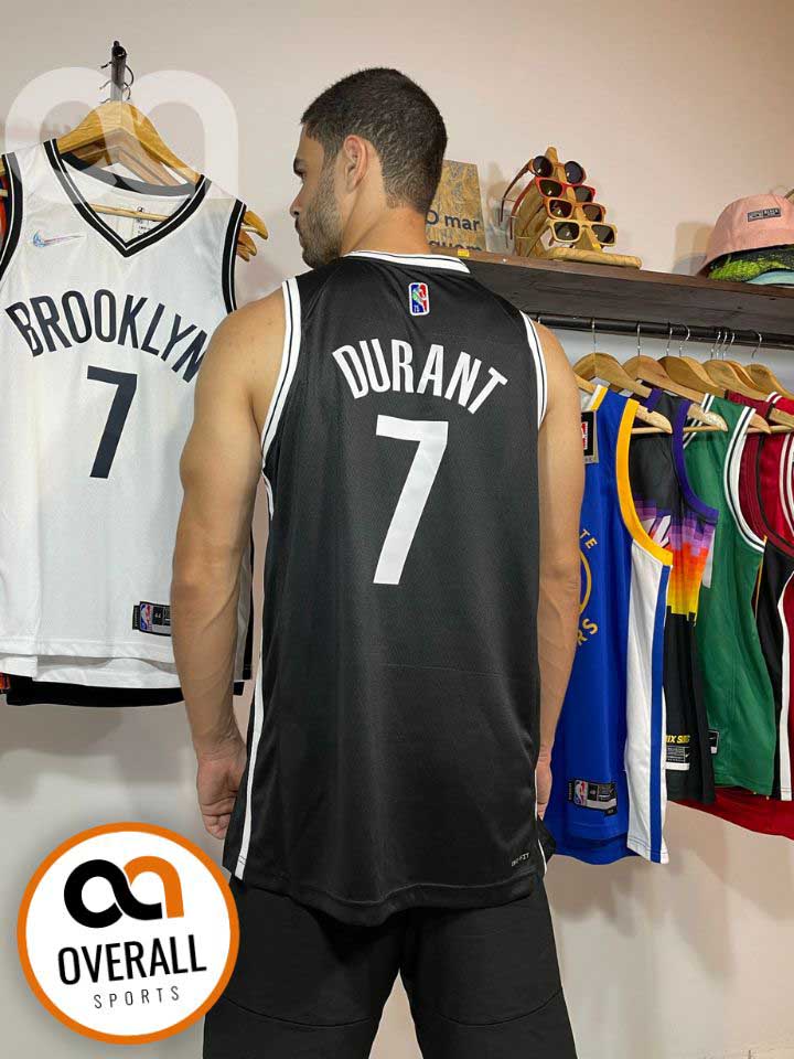 Regata NBA Brooklyn Nets Icon Edição 75 anos Kevin Durant Preta