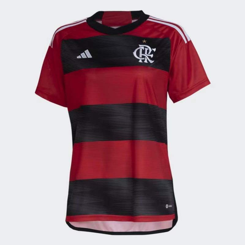 Camisa Flamengo I 23/24 Vermelha e Preta Feminina
